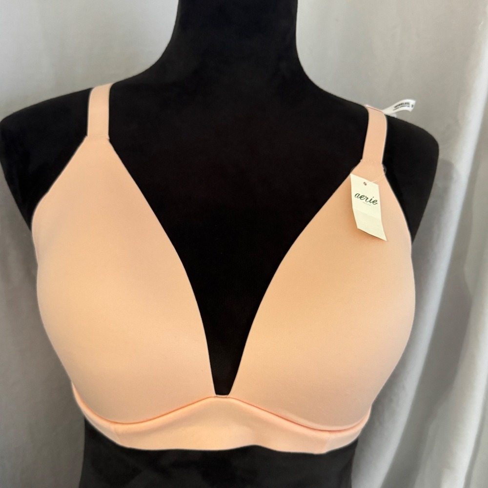Women's NWT Aerie Sunnie Wireless Bra Peach 38D Real Good Padded Straps